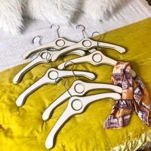 Vintage painted wooden clothes hangers - gold